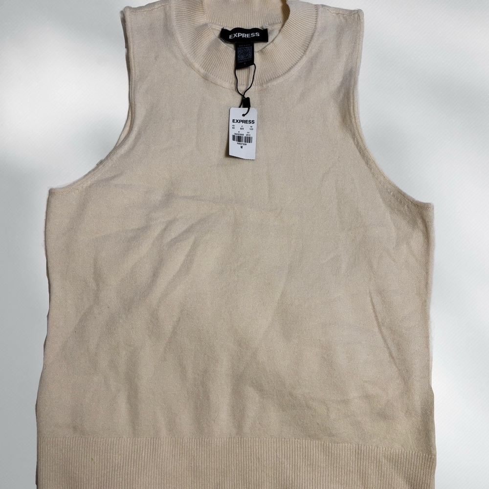 Express Men's Sleeveless Knit Top in Beige